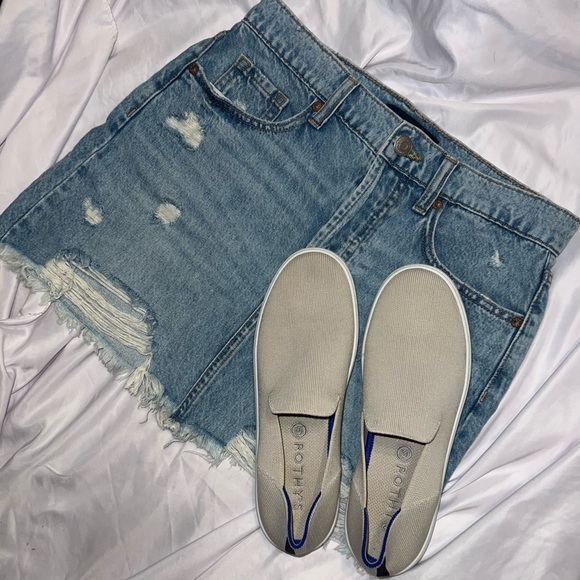 Aeropostale High Waisted High Rise Blue Denim Jean Skirt - Picture 2 of 11